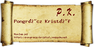 Pongrácz Kristóf névjegykártya